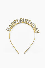Happy Birthday Rhinestone Embellished Headband