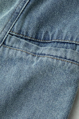 High Waist Side Pocket Straight Leg Jeans